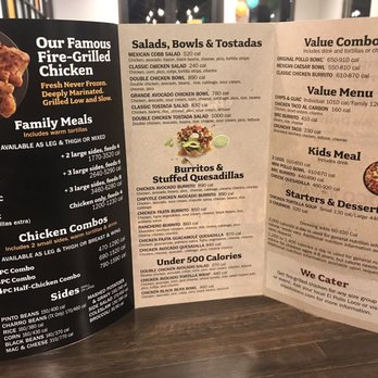 El Pollo Loco - Paper menu - Fast Food Near Me - Concord, California