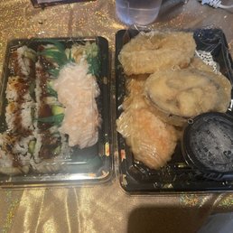 Eel Avocado Roll and 5 Piece Vegetable Tempura