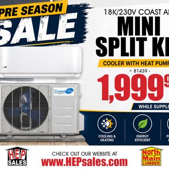 HEP Sales / North Main Lumber - Get ready for unpredictable FLX weather with pre-season savings on mini split heat pumps--cooling + heating comfort in one! - Building Supplies Near Me - Cortland, New York HEP Sales / North Main Lumber - Get ready for unpredictable FLX weather with pre-season savings on mini split heat pumps--cooling + heating comfort in one! - Building Supplies Near Me - Cortland, New York
