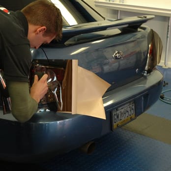 Car Optics Window Tinting - Tail light tinting being applied to a 2007 Subaru Impreza. - Car Window Tinting Near Me - Philadelphia, Pennsylvania