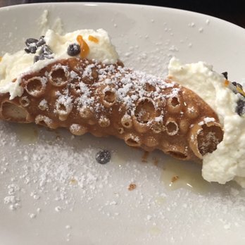 Cavalli Cafe - Canolli. Dough with ricotta cheese cream, chocolate chips and orange peel. - Coffee & Tea Near Me - San Francisco, California Cavalli Cafe - Canolli. Dough with ricotta cheese cream, chocolate chips and orange peel. - Coffee & Tea Near Me - San Francisco, California
