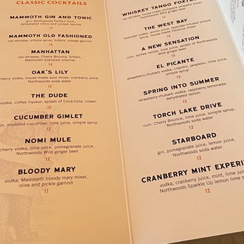 Mammoth Distilling - Cocktail Menu - Distilleries Near Me - Central Lake, Michigan
