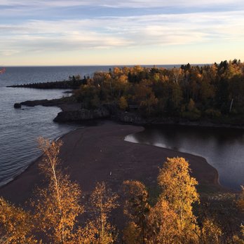 Gooseberry Falls State Park - A view of where the Gooseberry River meets Lake Superior- known as Agate Beach. View is from the Hiking Club Trail. - Parks Near Me - Two Harbors, Minnesota Gooseberry Falls State Park - A view of where the Gooseberry River meets Lake Superior- known as Agate Beach. View is from the Hiking Club Trail. - Parks Near Me - Two Harbors, Minnesota