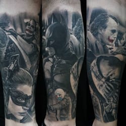 Immortal Ink - My Dark Knight calf sleeve done by Chris Adamek