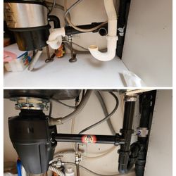 True Plumbing - Before and After garbage disposal and Under Sink Drain Line Re-Pipe