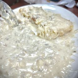 Crystals Country Diner - Half eaten Biscuits and Gravy!