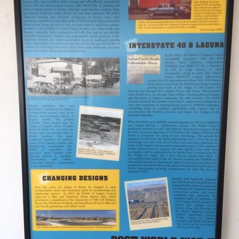 Laguna 66 Pit Stop - On outdoor wall "Post World War 2 Laguna Pueblo & Route 66" - Burgers Near Me - Laguna, New Mexico Laguna 66 Pit Stop - On outdoor wall "Post World War 2 Laguna Pueblo & Route 66" - Burgers Near Me - Laguna, New Mexico