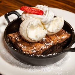 Trattoria Sei - A brownie dessert at Trattoria Sei, an Italian trattoria on Route 6 in Mahopac, New York.