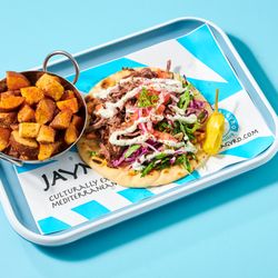 Jayna Gyro - Emeryville - Beef & Lamb gyro pita with greek fries