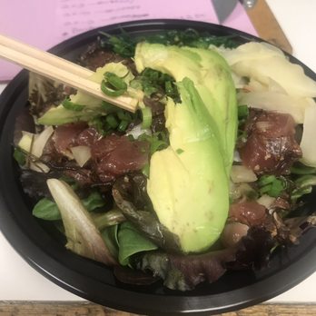 OlenaHi - I tried their poke bowl all salad comes with ocean salad sweet onion avacado cucumber :) - Salad Near Me - Honolulu, Hawaii OlenaHi - I tried their poke bowl all salad comes with ocean salad sweet onion avacado cucumber :) - Salad Near Me - Honolulu, Hawaii