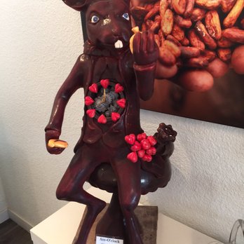 Chocolatier Constance Popp Shop - Big chocolate bunny on display. - Chocolatiers & Shops Near Me - Winnipeg, Manitoba