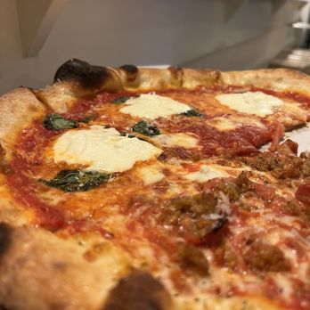 State Flour Pizza - Burrata Margherita and Hunter half and half - Pizza Near Me - Berkeley, California