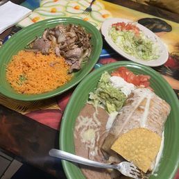 Texas chimichanga and pork something. Texas chimichanga and pork something.