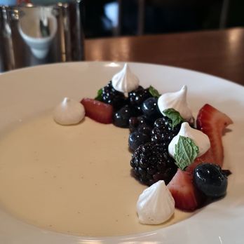 Memoir - Panna cotta berries and mint - American Near Me - Omaha, Nebraska