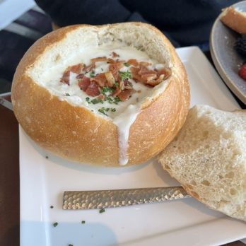 Pacific's Edge Restaurant - Classic Clam Chowder with Bacon Crumble - Seafood Near Me - Carmel, California Pacific's Edge Restaurant - Classic Clam Chowder with Bacon Crumble - Seafood Near Me - Carmel, California