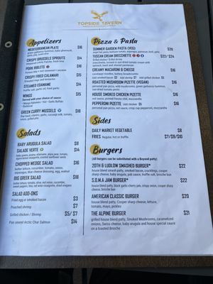 Menu photo 1 Topside Tavern Philadelphia, PA