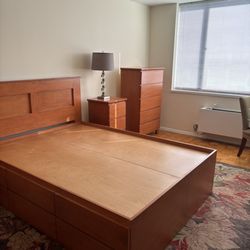 Gothic Cabinet Craft - Queen bed with 12 drawers. Mattress not on it yet!