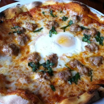 Vega - Pizza Margerhita + sausage + farm egg at Vega. - Italian Near Me - San Francisco, California Vega - Pizza Margerhita + sausage + farm egg at Vega. - Italian Near Me - San Francisco, California