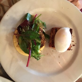 CAV Restaurant - Poached egg on brioche bread and Maryland crab cake. - New American Near Me - Providence, Rhode Island CAV Restaurant - Poached egg on brioche bread and Maryland crab cake. - New American Near Me - Providence, Rhode Island