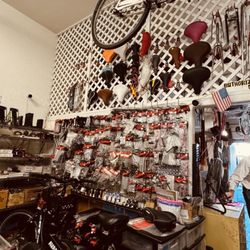 Bicycle Works - owner working on my bike