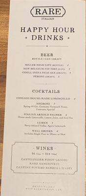 Menu photo 3 RARE Italian Fort Collins, CO