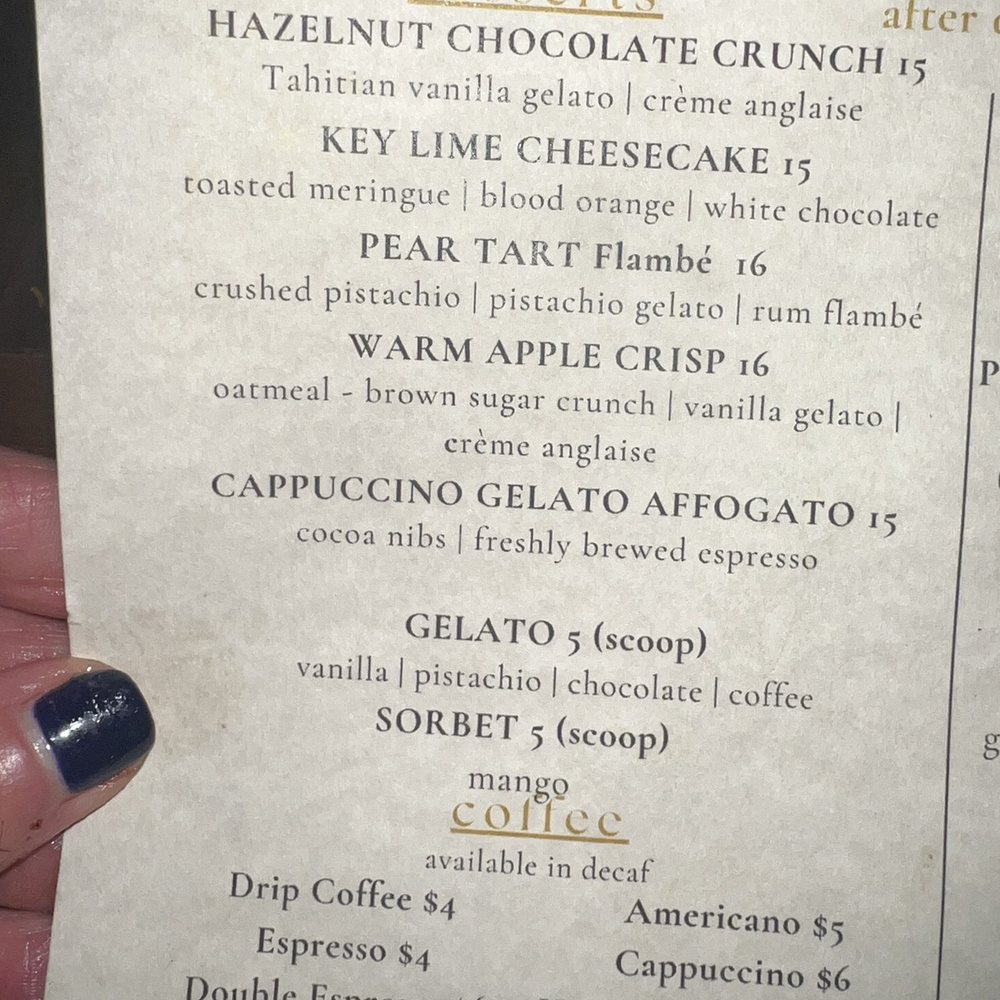 Dessert menu jan 2025