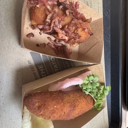 The Potato Bar - The drunken pig croquette and the crevette croquette