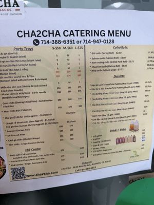 Menu photo 1 Cha2Cha Anaheim, CA