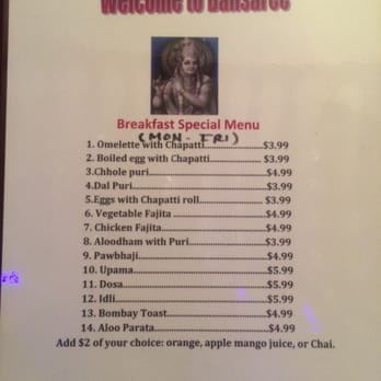 Bansaree Indian Restaurant - Breakfast Menu - Indian Near Me - St Catharines, Ontario Bansaree Indian Restaurant - Breakfast Menu - Indian Near Me - St Catharines, Ontario
