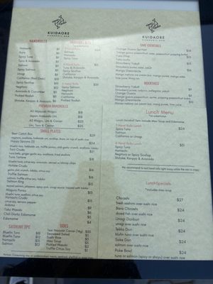 Menu photo 1 Kuidaore Handroll Bar Oakland, CA