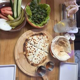 Cheese Manakish and tabouli Cheese Manakish and tabouli