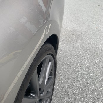 Dent Service Experts - Before The ding was below the lining of the back left wheel arch :/ - Mobile Dent Repair Near Me Dent Service Experts - Before The ding was below the lining of the back left wheel arch :/ - Mobile Dent Repair Near Me