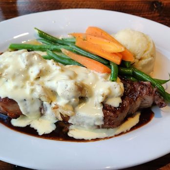Black Bass Hotel - New York Strip with Crabmeat on top. This was amazing. - Hotels Near Me - Lumberville, Pennsylvania