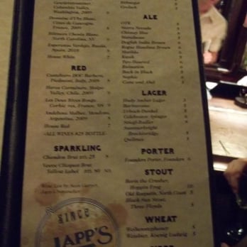 Japp's Since 1879 - Menu page 2 - Lounges Near Me - Cincinnati, Ohio Japp's Since 1879 - Menu page 2 - Lounges Near Me - Cincinnati, Ohio
