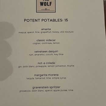 The Wolf - Menu 11/16/2021 - New American Near Me - Oakland, California The Wolf - Menu 11/16/2021 - New American Near Me - Oakland, California