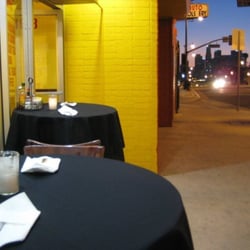 un solo sol - Dining Tables Outside. Beautiful view of Downtown Los Angeles in the background