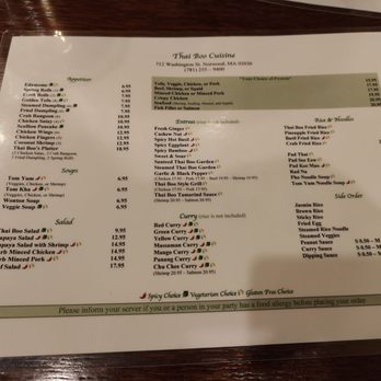 Thai Boo Cuisine - Menu - Thai Near Me - Norwood, Massachusetts Thai Boo Cuisine - Menu - Thai Near Me - Norwood, Massachusetts