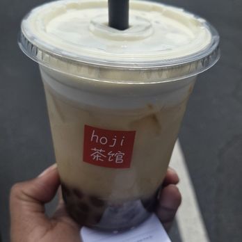 Hoji - Rose Hojicha Salted Cream and cute rewards punch card - Bubble Tea Near Me - Redlands, California Hoji - Rose Hojicha Salted Cream and cute rewards punch card - Bubble Tea Near Me - Redlands, California