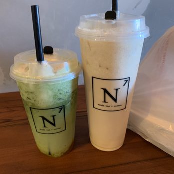 N7 Draft Tea and Coffee - Mango matcha next to house milk tea for size - Coffee & Tea Near Me - San Jose, California N7 Draft Tea and Coffee - Mango matcha next to house milk tea for size - Coffee & Tea Near Me - San Jose, California