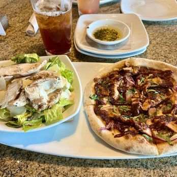 California Pizza Kitchen - Lunch combo with the BBQ chicken pizza and Caesar salad. Excellent! - Pizza Near Me - Scottsdale, Arizona California Pizza Kitchen - Lunch combo with the BBQ chicken pizza and Caesar salad. Excellent! - Pizza Near Me - Scottsdale, Arizona