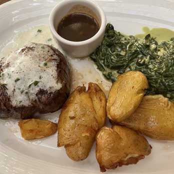 Spaghettini - Filet with crispy potato and creamed spinach - Italian Near Me - Seal Beach, California