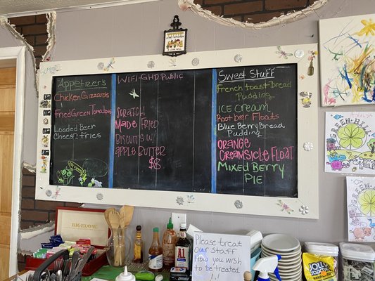 Photo of Green Hill Diner - Morgantown, IN, US. Menu board.