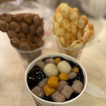Meet Fresh - Chocolate egg waffles, original egg waffles and grass jelly Hot Grass Jelly Soup with Mini Taro Balls with sesame ball - Desserts Near Me - Salt Lake City, Utah Meet Fresh - Chocolate egg waffles, original egg waffles and grass jelly Hot Grass Jelly Soup with Mini Taro Balls with sesame ball - Desserts Near Me - Salt Lake City, Utah