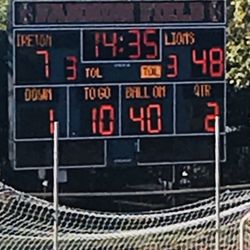 Bishop Ireton High School - Score at the beginning of the second quarter. Carroll Lions came to play today.