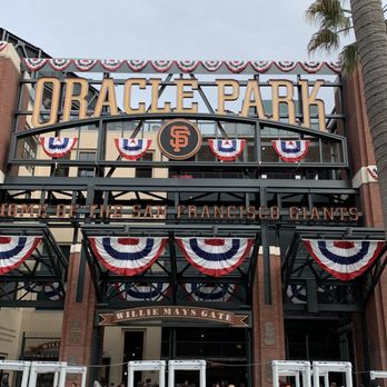 Oracle Park - New sign in Willy Mays Plaza - Stadiums & Arenas Near Me - San Francisco, California Oracle Park - New sign in Willy Mays Plaza - Stadiums & Arenas Near Me - San Francisco, California