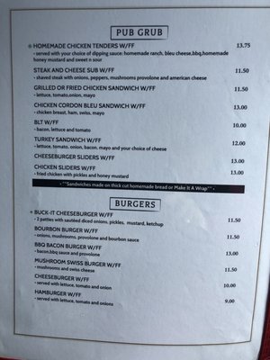 Menu photo 2 Buck It Grill and Pub Buckfield, ME