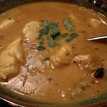 Lehja - Seafood Kerala Curry (Sea Bass, Prawns, Scallops, Coconut, Mustard, Chilles, Curry Leaves) ($31) . - Indian Near Me - Richmond, Virginia Lehja - Seafood Kerala Curry (Sea Bass, Prawns, Scallops, Coconut, Mustard, Chilles, Curry Leaves) ($31) . - Indian Near Me - Richmond, Virginia