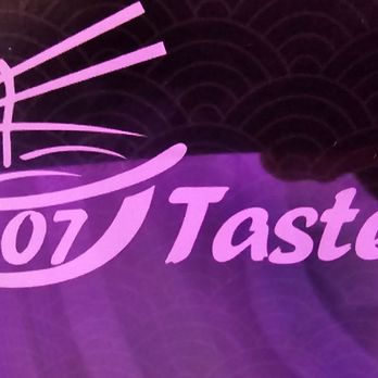107 Taste - Logo on the menu (purple neon reflection) - Japanese Near Me - Miami, Florida