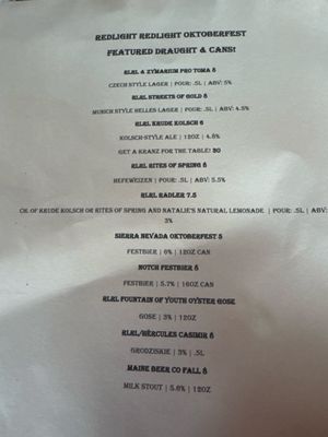 Menu photo 1 Redlight Redlight Brewpub Orlando, FL Menu photo 1 Redlight Redlight Brewpub Orlando, FL