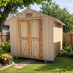 Alpine Portable Buildings - Gable Deluxe in Backyard 832-319-9450 www.alpinesheds.online